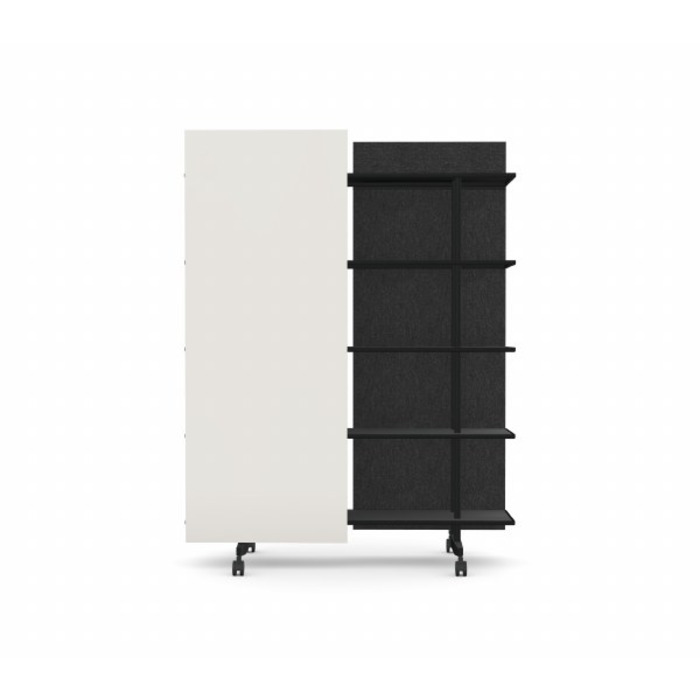 A08 Mobile Shelving Unit with Glass Writing Board