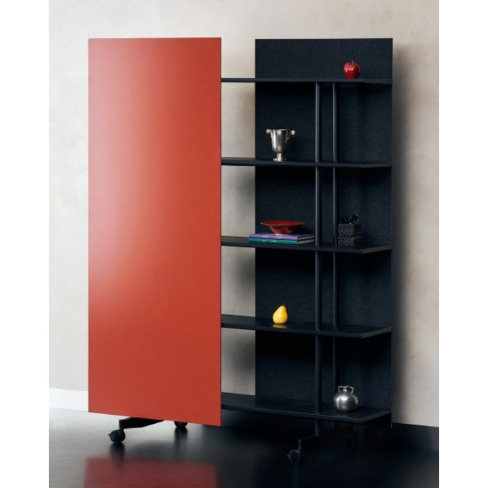 A08 Mobile Shelving Unit with Glass Writing Board