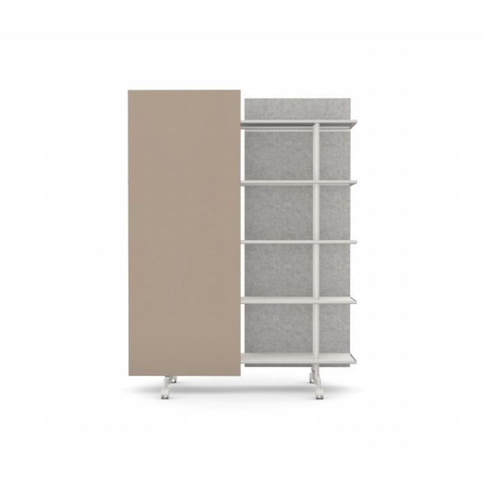 A08 Mobile Shelving Unit with Glass Writing Board