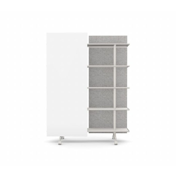 A08 Mobile Shelving Unit with Glass Writing Board