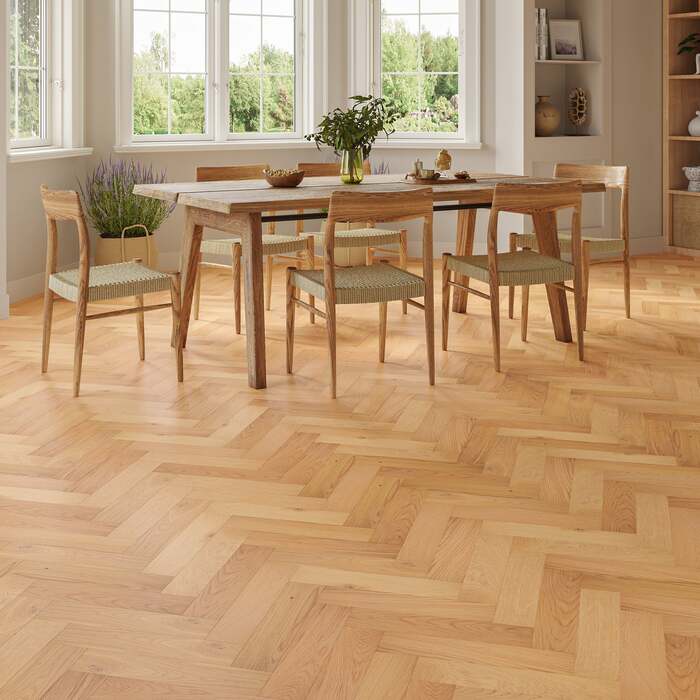 Lusso Uniqo Herringbone Natural Brushed & Oiled Engineered Oak