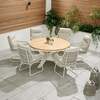 Bracken Outdoors Colorado Rope 6 Seat Round Aluminium Garden Dining Set