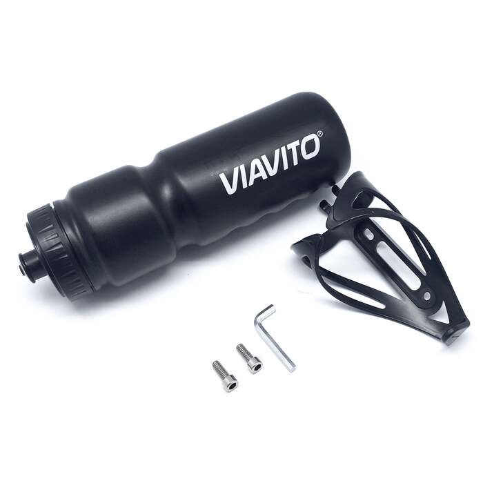 Viavito 750ml Cycling Water Bottle and Bottle Cage Set