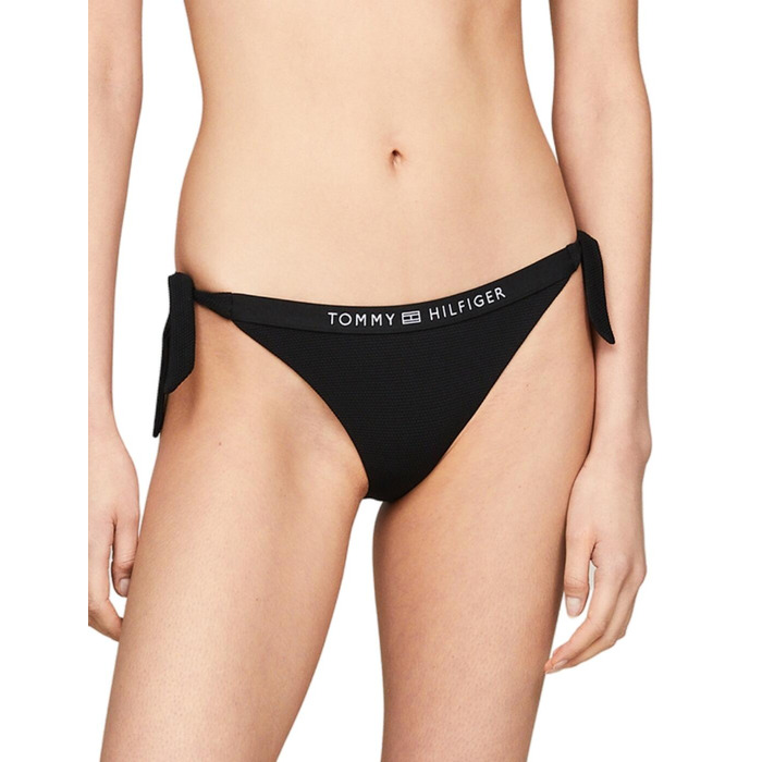 Tommy Hilfiger TH Tonal Logo Tie Side Bikini Brief - Black - XL - 16