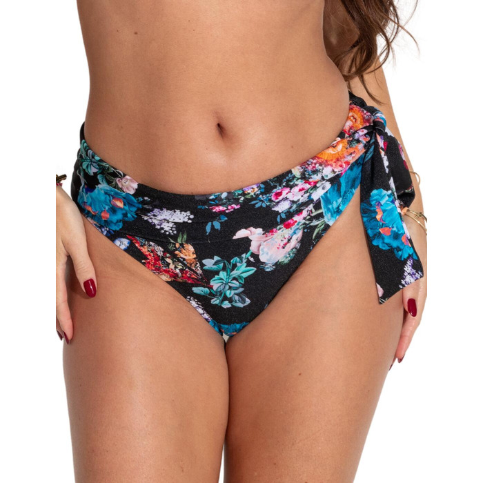 Pour Moi Lisbon Fold Over Bikini Brief - Black Floral - L - 14