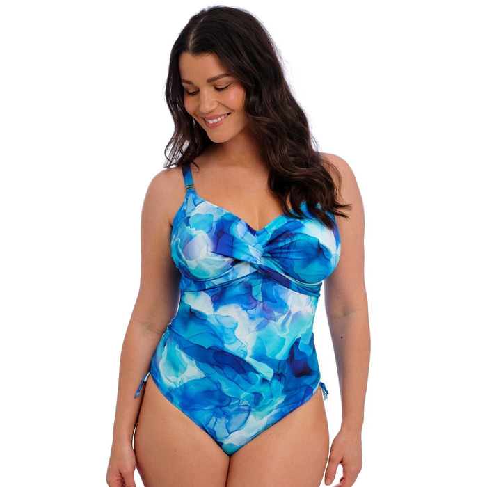 Fantasie Saunton Sands Underwired Twist Front Swimsuit - Dazzling Blue - 42GG