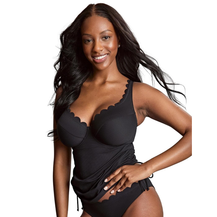 Panache Spirit Selena Plunge Tankini Top - Black - 34HH