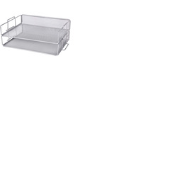 Exerz Letter Trays 2pcs - Stackable Paper Sorter File Trays - Silver