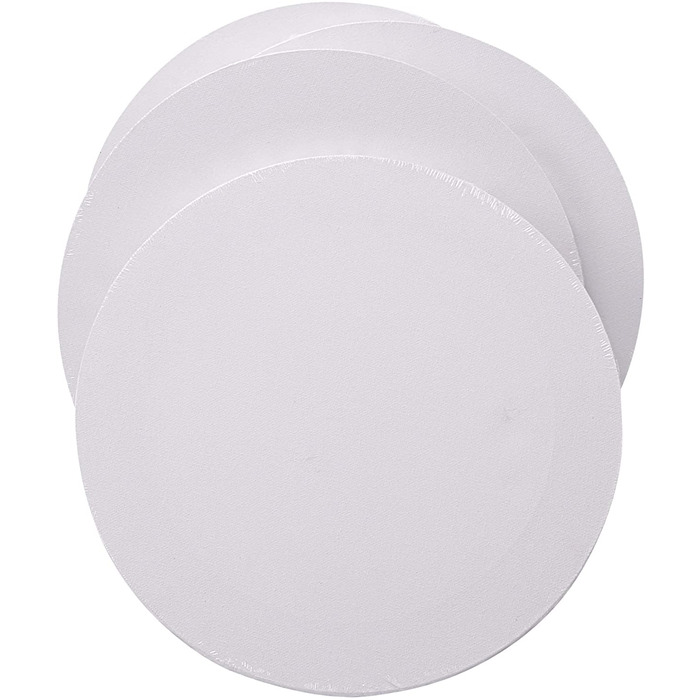 Exerz Round Stretched Canvas Diameter 30cm - 1. 7cm 280GSM 100% Cotton - 4pk