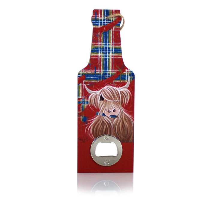 McMoo Tartan Paint Magnet Bottle Opener