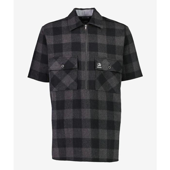 Swanndri Henderson Short Sleeve Wool Jacket Grey Black Check XL