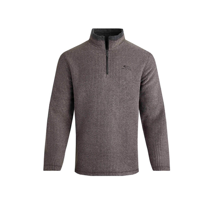 Weird Fish Newark Quarter Zip Grid Fleece Coffee S