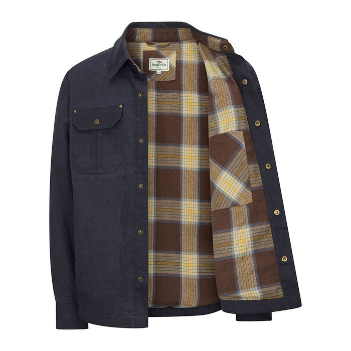 Hoggs of Fife Huntly Waxed Canvas Utility Overshirt Midnight Navy M