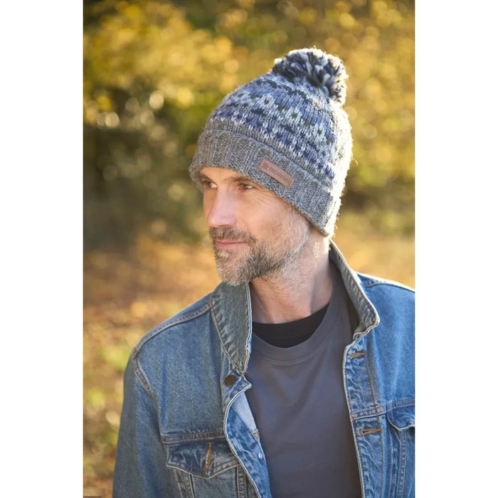 Pachamama Westport Bobble Beanie Blue