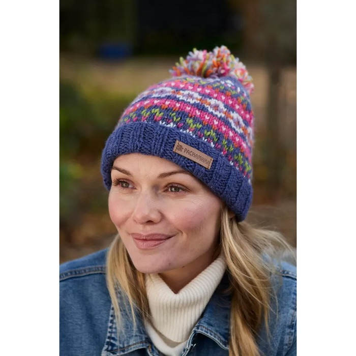 Pachamama Killarney Merino Bobble Beanie Denim