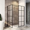 ELEGANT 1200X700x1850mm Walk in Wet Room Shower Enclosure Shower Screen Panel Matt black