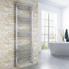 ELEGANT 1800x600mm Straight Chrome Heated Towel Rail Rad Radiator Bathroom Central Heating