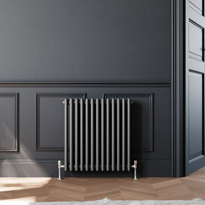 ELEGANT Traditional Anthracite 3 Column 600x605mm Horizontal Radiator