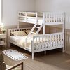 ELEGANT White Pine Wood Triple Sleeper Bed Frame Solid Wood Bunk Bed Frame with Guard Rail 3ft Single for Kids 4FT6 Double for Adults