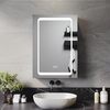 ELEGANT 500x700mm Illuminated Bathroom Mirror Cabinet with Shaver Socket and Demister Pad