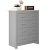 ELEGANT Grey Oak 4 Drawer Chest with Metal Handles for Home Storage Organizer