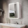 ELEGANT 550 x 700mm LED Bathroom Mirror Cabinet with Touch Sensor, Dimmer, Anti-Fog, and Shaving Port, Cream White