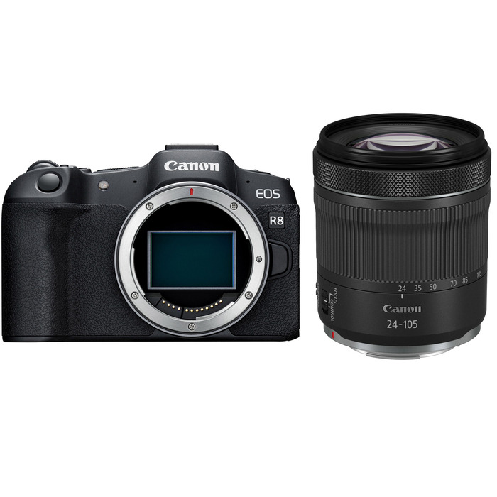 Canon EOS R8 Mirrorless Camera with RF 24-105mm f/4-7. 1 IS STM Lens with EF-EOS R mount adapter