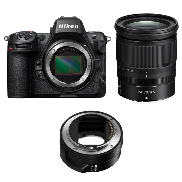 Nikon Z8 Mirrorless Camera with Z 24-70mm f/4 S Lens with FTZ II Mount Adapter