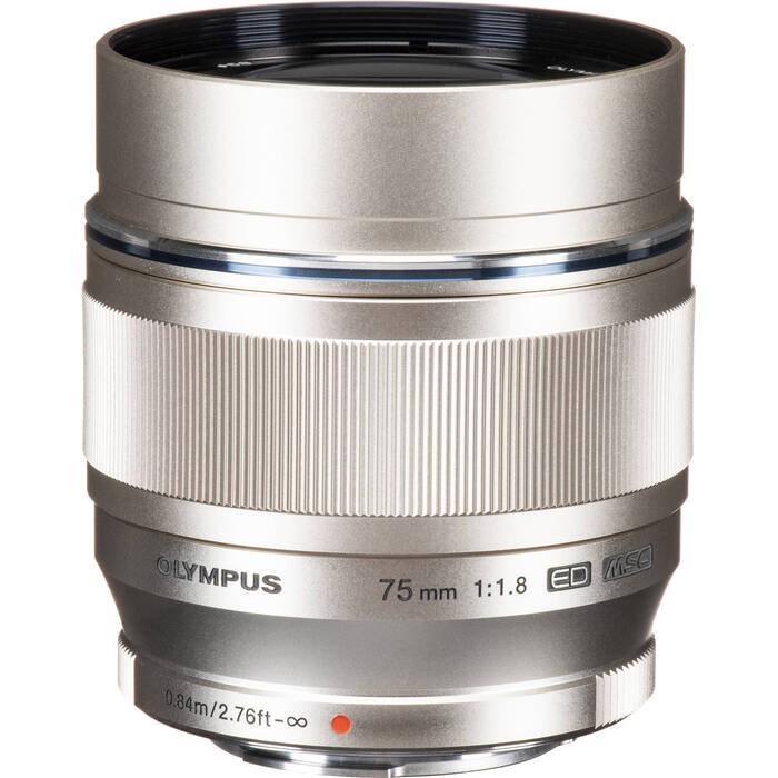 Olympus Digital ED 75mm f/1. 8 Lens Silver