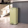 30L Square Retro Kitchen Pedal Bin Sage Green