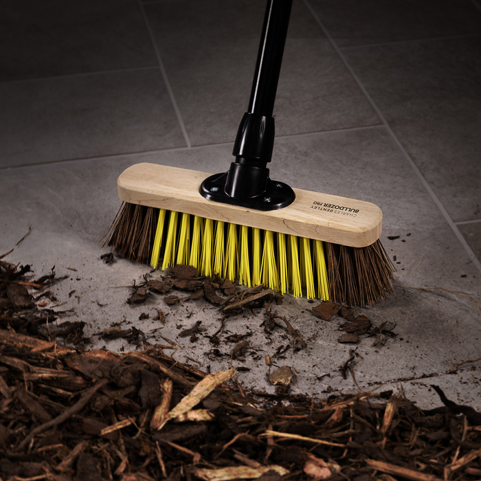 BULLDOZER PRO Heavy Duty 11" Dual Fill Broom with Telescopic Handle