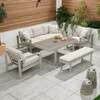Bracken Outdoors Madison Aluminium Lounge Sofa Set with Armchairs, Table and Bench