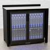 Draco Grills Teak Carbon Line Black Double Fridge Cabinet with Ceramic Top