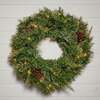 The Christmas Centre Hollingworth Spruce 24in (60cm) Prelit Christmas Wreath with Warm White Battery Operated LED Lights