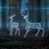Outdoor Light Up Laser Ribbon Christmas Reindeer LED Stags Set