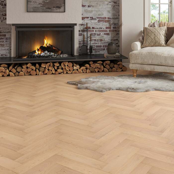 Lusso Uniqo Herringbone Invisible Engineered Oak Flooring