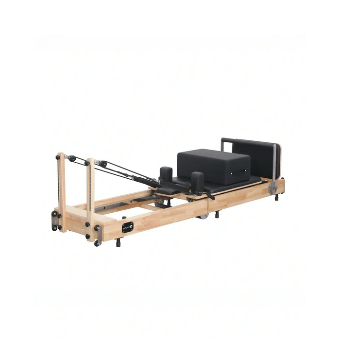 Foldable Pilates Reformer — Premium Oak Frame