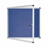 Bi-Office Lockable Felt Noticeboard Display Case 1238 x 1110mm (20 x A4) BLUE