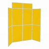 8 Panel Folding Display Stand Grey Frame/Yellow Fabric