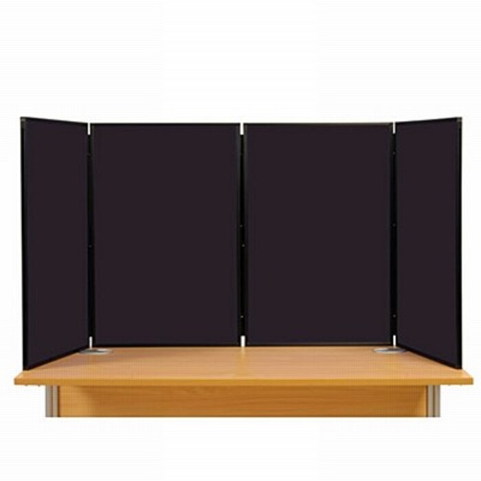 4 Panel Maxi Desk Top Display Stand Black Frame/Black Fabric