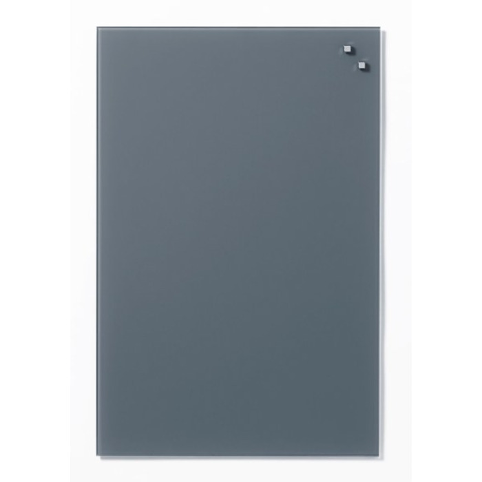 NAGA Magnetic Glass Noticeboard GUNMETAL GREY 40 x 60cm