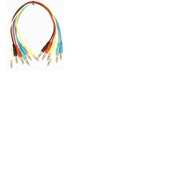 Jack Patch Leads Stereo 1/4" - Pack of Six 600mm Long Six Colours Supplied