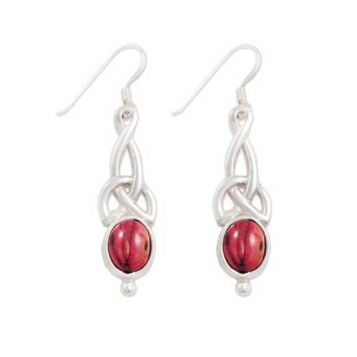 Heathergems Celtic Knot Sterling Silver Drop Earrings