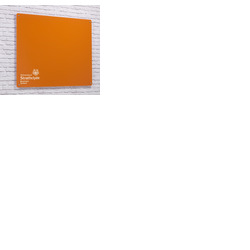 Magnetic Glass Board with your Logo 1200 x 900mm Orange