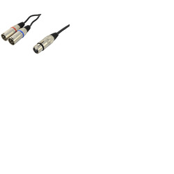 XLR Female To Two XLR Male Splitter Cable - Lead Length