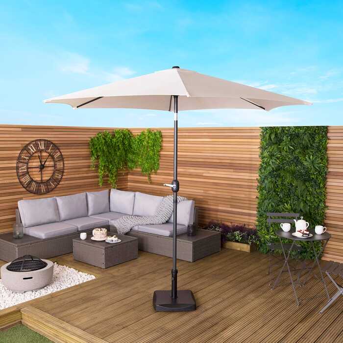 2. 7m Metal Garden Parasol - Cream