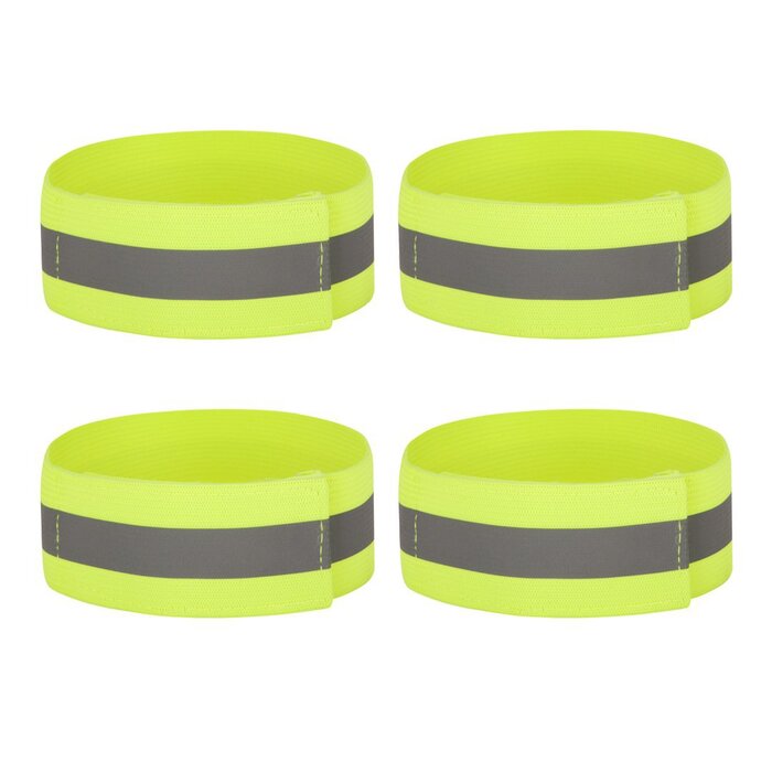 High Vis Yellow Reflective Ankle & Arm Bands For Cycling & Running