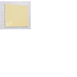 Magnetic Glass Board with your Logo 1200 x 1200mm Cream