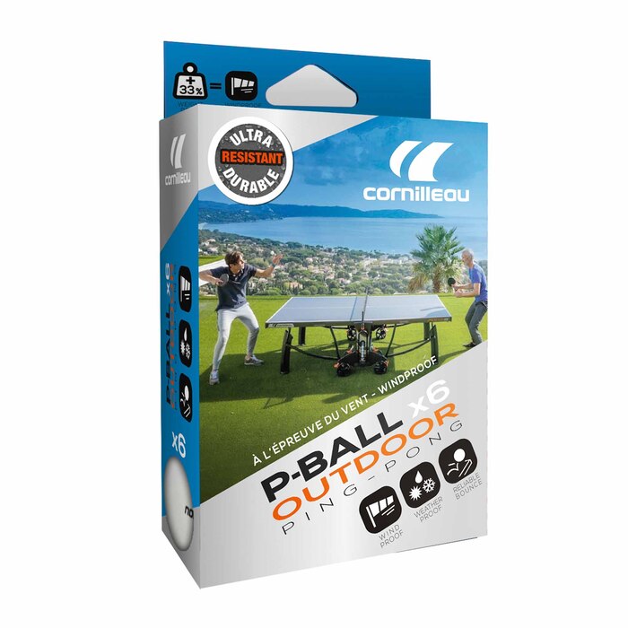 Cornilleau Ultradurable Plastic Outdoor Table Tennis Balls - Pack of 6