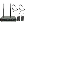 Dual UHF Belt pack Microphone System with Receiver- 863. 42 & 864. 3MHz